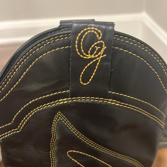 Gianni black leather embroidered cowboy boots - Picture 5 of 6